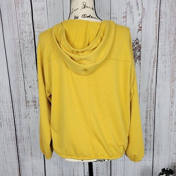 NWOT Maurices Yellow Medium Butter Soft Casual Relaxed Hooded Boho Chic Blouse - Picture 6 of 10